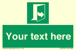 Custom sign safe condition door opens pulling left hand side